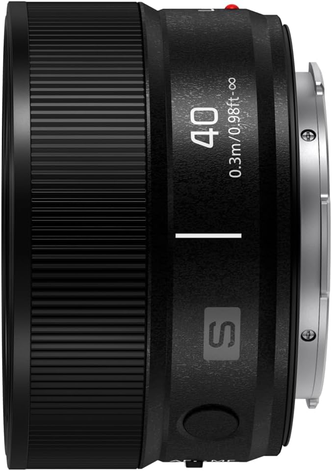Panasonic Large-Diameter Standard Prime Lens, Compact and Lightweight, for Digital Single-Lens Mirrorless Cameras, S Series Interchangeable Lens, LUMIX 40mm F2.0 Black S-S40-K