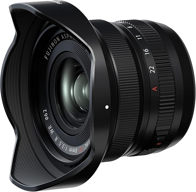 FUJIFILM X Interchangeable Lens Fujinon Prime Ultra-wide Angle Compact 8mm F3.5 Dust and Weather Resistant, Low-Temperature Resistant Aperture Ring Black F XF8MMF3.5 R WR