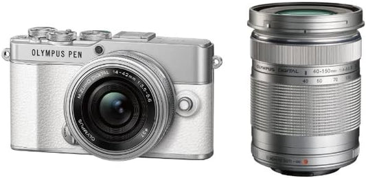 OM SYSTEM PEN E-P7 EZ Double Zoom Kit White