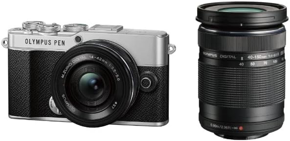 OM SYSTEM PEN E-P7 EZ Double Zoom Kit Silver