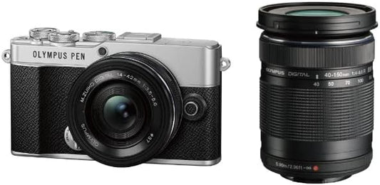 OM SYSTEM PEN E-P7 EZ Double Zoom Kit Silver