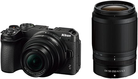 Nikon Z 30 Mirrorless Camera Double Zoom Kit Z Mount APS-C Video Vlog Image Stabilization Black