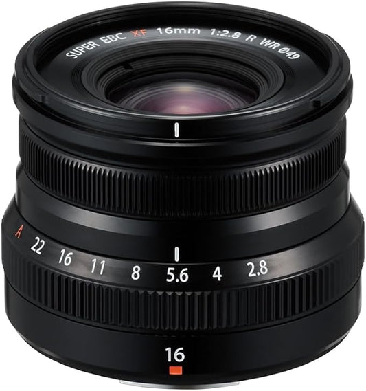 FUJIFILM X Interchangeable Lens Fujinon Prime Wide-Angle Compact 16mm F2.8 Dust- and Weather-Resistant with Freeze-Proof Performance Aperture Ring Black F XF16MMF2.8 R WR B