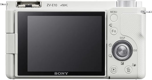 SONY Vlog Camera Interchangeable Lens VLOGCAM APS-C Mirrorless Camera ZV-E10 Body (Lens Not Included) with Windscreen, White ZV-E10 W