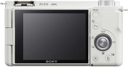 SONY Vlog Camera Interchangeable Lens VLOGCAM APS-C Mirrorless Camera ZV-E10 Body (Lens Not Included) with Windscreen, White ZV-E10 W