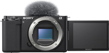 SONY Vlog Camera Interchangeable Lens VLOGCAM APS-C Mirrorless Camera ZV-E10 Body (Lens Not Included) with Windscreen, Black ZV-E10 B