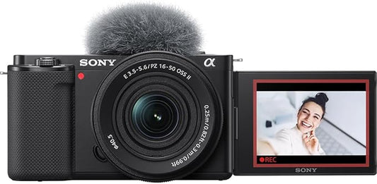 SONY Mirrorless Interchangeable-Lens Camera ZV-E10 Power Zoom Lens Kit (Included Lens: SELP16502) Black ZV-E10K BQ Interchangeable Lens APS-C E10K Black
