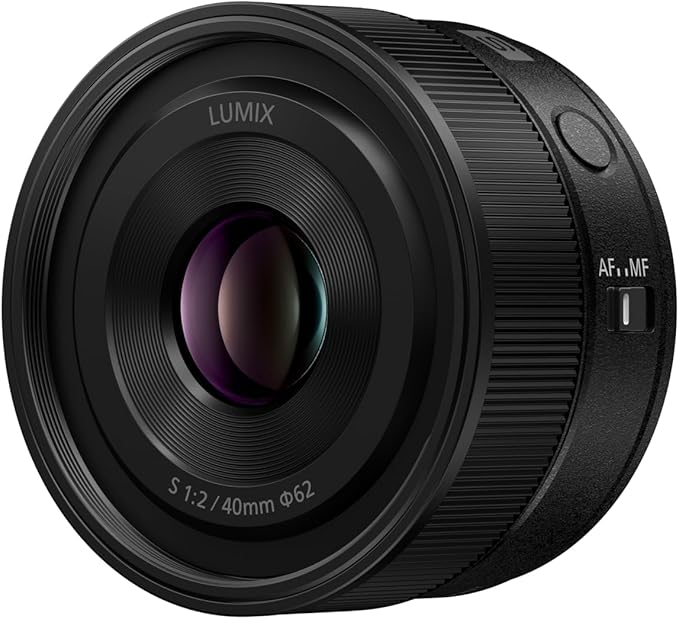 Panasonic Large-Diameter Standard Prime Lens, Compact and Lightweight, for Digital Single-Lens Mirrorless Cameras, S Series Interchangeable Lens, LUMIX 40mm F2.0 Black S-S40-K