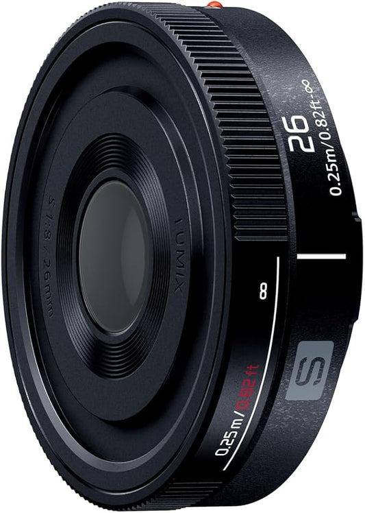 Panasonic Single Focus Lens Full-Frame Mirrorless Camera for L-Mount System LUMIX S 26mm F8 Black S-R26