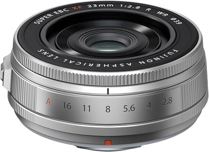 Fujifilm X Interchangeable Lens Fujinon Prime Semi-wide-angle Compact 23mm F2.8 Dust- and Weather-resistant and Low-temperature Resistant Aperture Ring Silver F XF23MMF2.8 R WR S