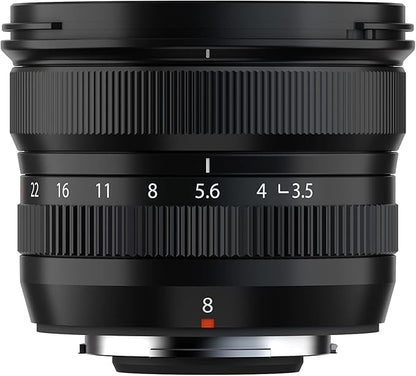 FUJIFILM X Interchangeable Lens Fujinon Prime Ultra-wide Angle Compact 8mm F3.5 Dust and Weather Resistant, Low-Temperature Resistant Aperture Ring Black F XF8MMF3.5 R WR