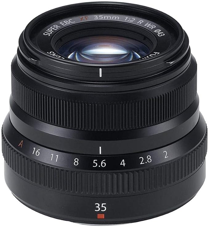 FUJIFILM X Interchangeable Lens Fujinon Prime Standard Compact 35mm F2 Dust- and Weather-Resistant, Low-Temperature-Resistant, Aperture Ring, Black F XF35MMF2 R WR B