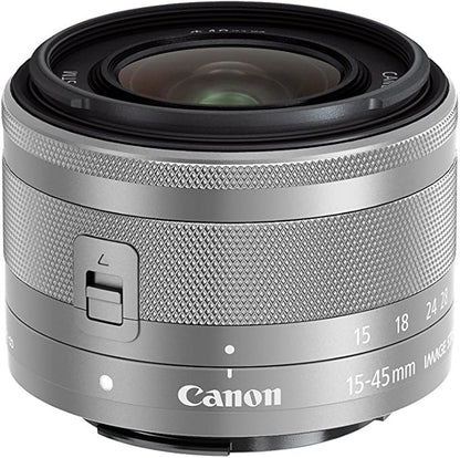 Canon Standard Zoom Lens EF-M15-45mm F3.5-6.3 IS STM (Silver) Mirrorless Camera Compatible EF-M15-45ISSTMSL