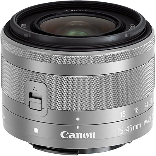 Canon Standard Zoom Lens EF-M15-45mm F3.5-6.3 IS STM (Silver) Mirrorless Camera Compatible EF-M15-45ISSTMSL