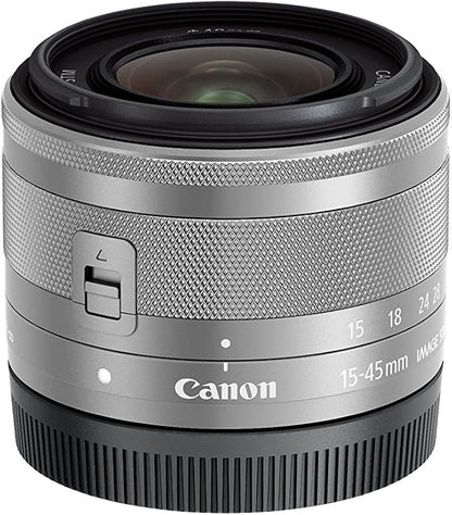 Canon Standard Zoom Lens EF-M15-45mm F3.5-6.3 IS STM (Silver) Mirrorless Camera Compatible EF-M15-45ISSTMSL