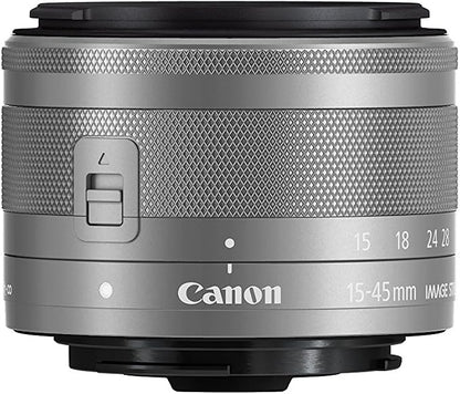 Canon Standard Zoom Lens EF-M15-45mm F3.5-6.3 IS STM (Silver) Mirrorless Camera Compatible EF-M15-45ISSTMSL