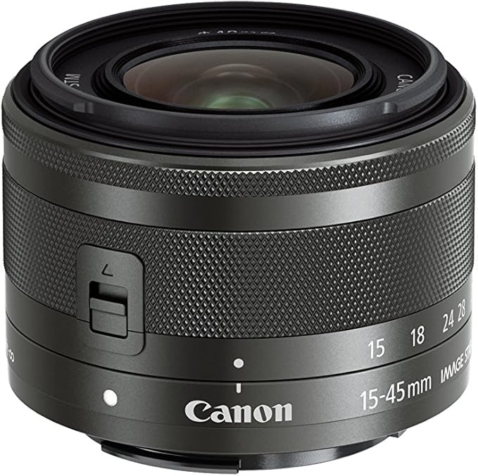 Canon Standard Zoom Lens EF-M15-45mm F3.5-6.3 IS STM (Graphite) for Mirrorless Cameras EF-M15-45ISSTM