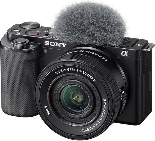 SONY Mirrorless Interchangeable-Lens Camera ZV-E10 Power Zoom Lens Kit (Included Lens: SELP16502) Black ZV-E10K BQ Interchangeable Lens APS-C E10K Black