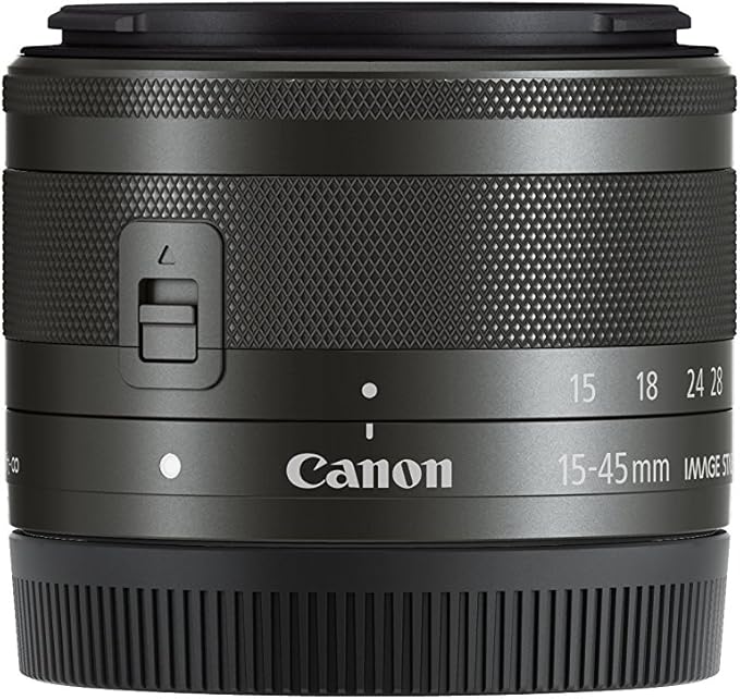 Canon Standard Zoom Lens EF-M15-45mm F3.5-6.3 IS STM (Graphite) for Mirrorless Cameras EF-M15-45ISSTM