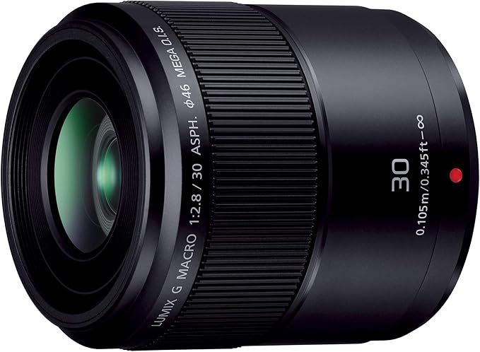 Panasonic LUMIX G MACRO 30mm/ F2.8 ASPH./ MEGA O.I.S. H-HS030 Interchangeable Lens for Micro Four Thirds System, Single Focus Macro Lens, Black