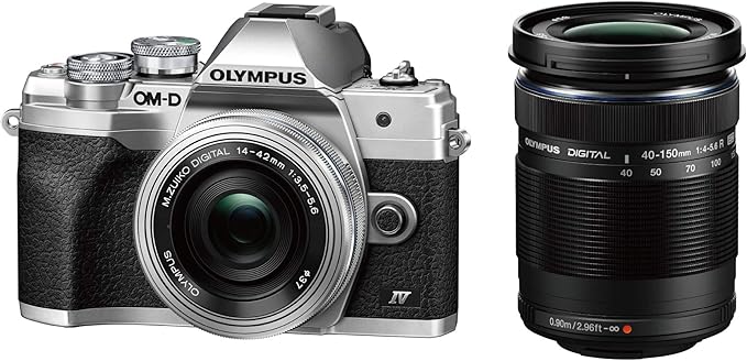OLYMPUS Mirrorless Single-Lens Camera OM-D E-M10 MarkIV EZ Double Zoom Kit Silver