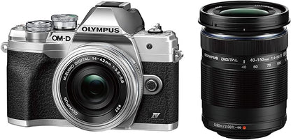 OLYMPUS Mirrorless Single-Lens Camera OM-D E-M10 MarkIV EZ Double Zoom Kit Silver