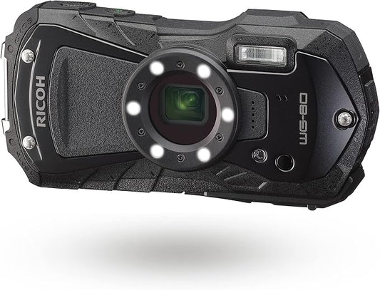 RICOH WG-80 BLACK Ricoh Genuine Waterproof Digital Camera 14m Waterproof (2 hours continuous) 1.6m Shockproof Dustproof -10℃ Cold Resistant Tough Body for Outdoor Use
