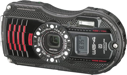 RICOH Waterproof Digital Camera RICOH WG-4GPS Black, Waterproof to 14m, Shockproof to 2.0m, Cold-resistant to -10 degrees C, RICOH WG-4GPSBK 08543